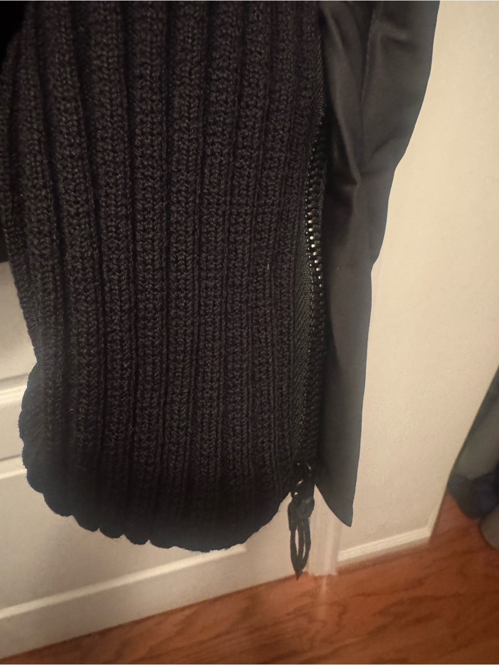 Valentino Black Ruffled Front Puffer Jacket - Picture 5 of 7